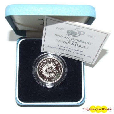 1995 Silver Proof £2 - United Nations